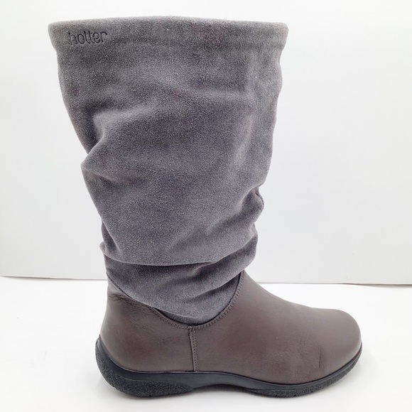 {Hotter}Mystery Suede & Leather Boots - Picture 2 of 15